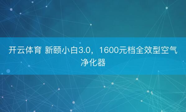 开云体育 新颐小白3.0，1600元档全效型空气净化器