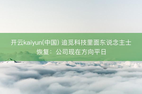 开云kaiyun(中国) 追觅科技里面东说念主士恢复:公司现在方向平日