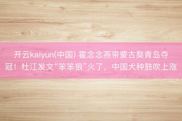 开云kaiyun(中国) 霍念念燕带蒙古獒青岛夺冠！杜江发文“笨笨狼”火了，中国犬种鼓吹上涨