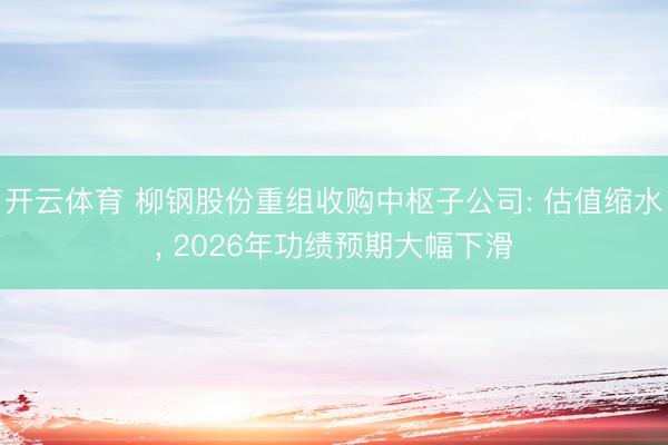 开云体育 柳钢股份重组收购中枢子公司: 估值缩水， 2026年功绩预期大幅下滑