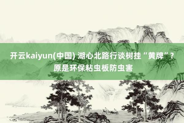 开云kaiyun(中国) 湖心北路行谈树挂“黄牌”? 原是环保粘虫板防虫害